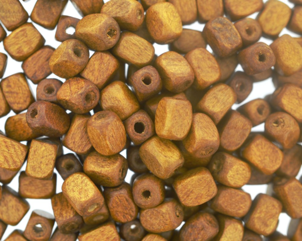 Tijolinho madeira marrom - 10x7 mm - 50 gr (+/- 200 pçs) MA-219